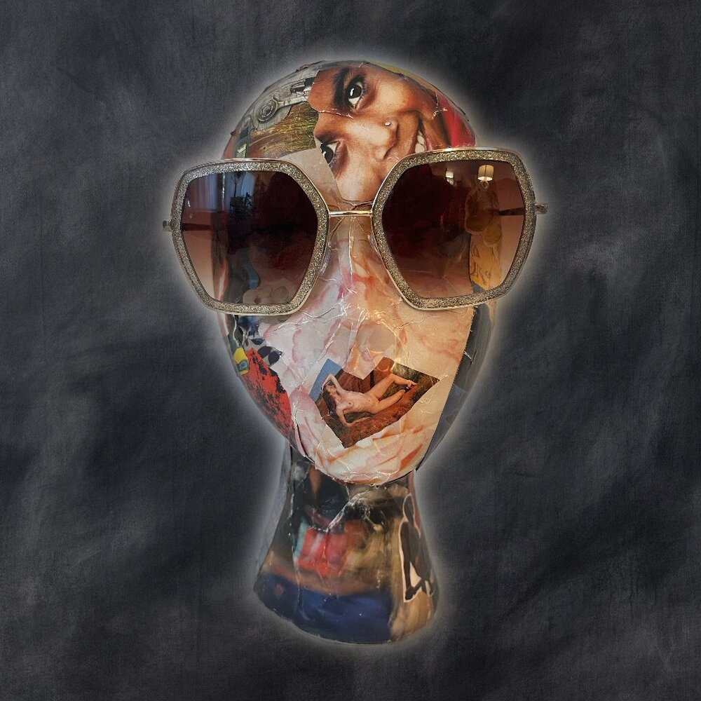 Big Retro Bedazzled Sun Glasses